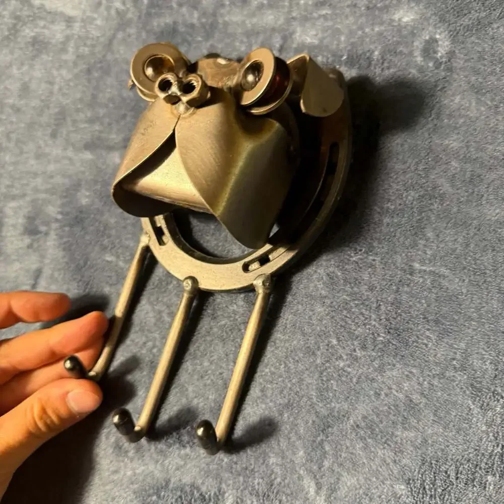 St. Croix Forge Horseshoe Metal Art Dog 3-Prong Wall Hook